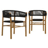 Vienna Outdoor Patio Teak and Rope Curved-Back Dining Armchairs Set of 2 by Modway