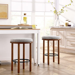 Fable Boucle Fabric Counter Stools Set of 2 by Modway