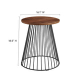 Valeo Round Wood and Metal Side Table by Modway