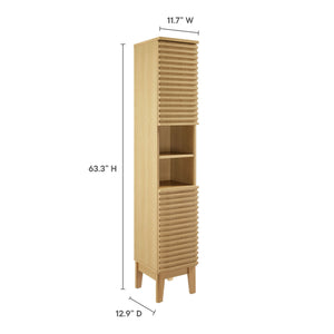Render Tall Narrow Bathroom Storage Cabinet by Modway