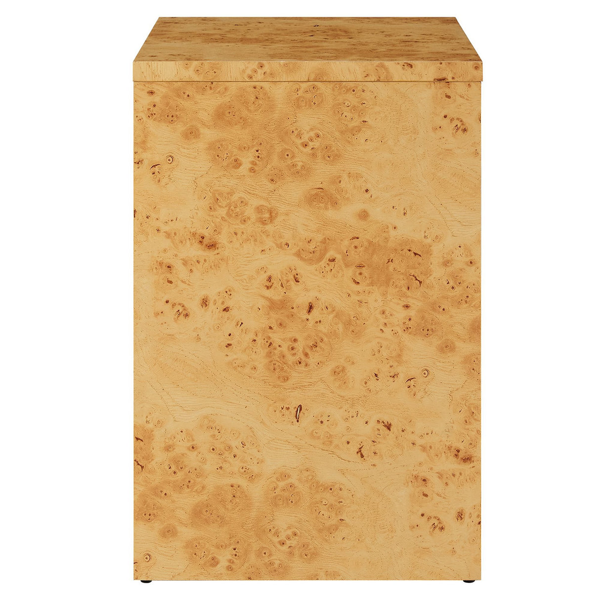 Hudson 1-Drawer Burl Wood Nightstand with Shelf