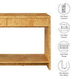 Hudson 2-Drawer Burl Wood Console Table by Modway