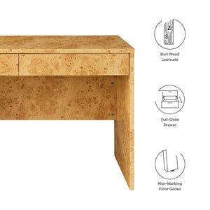 Hudson 2-Drawer Burl Wood Desk by Modway