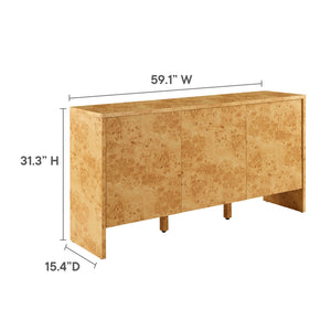 Hudson 60" Burl Wood Sideboard by Modway