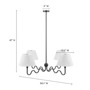 Wave Squiggle 4-Arm Pendant Light by Modway