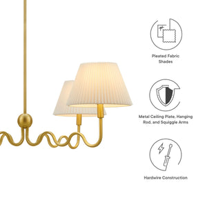 Wave Squiggle 4-Arm Pendant Light by Modway