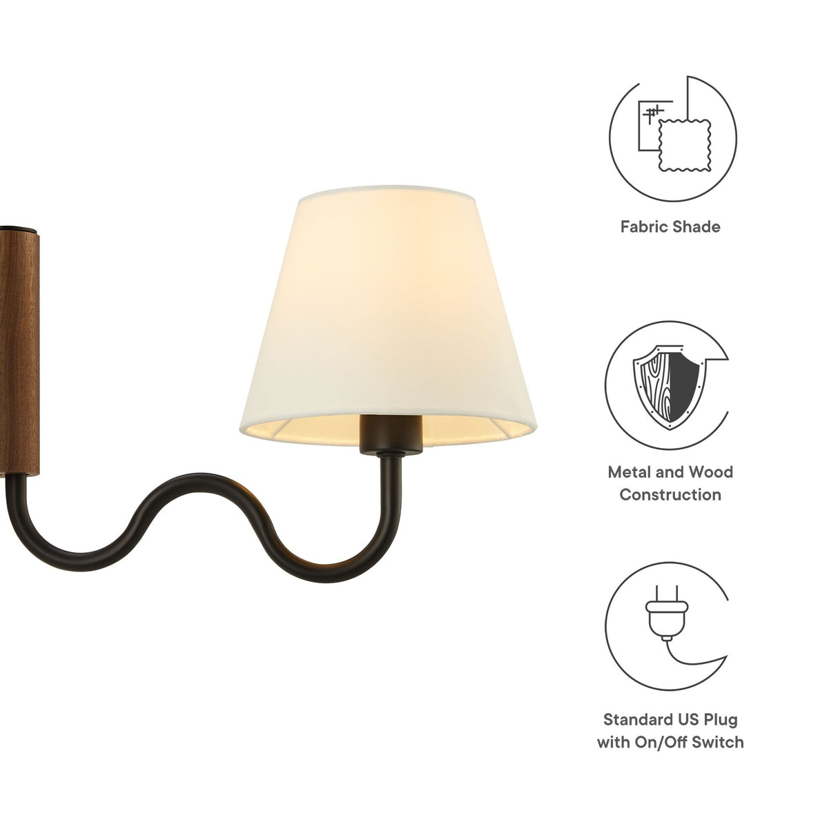 Sunlit Squiggle Arm Wall Sconce by Modway