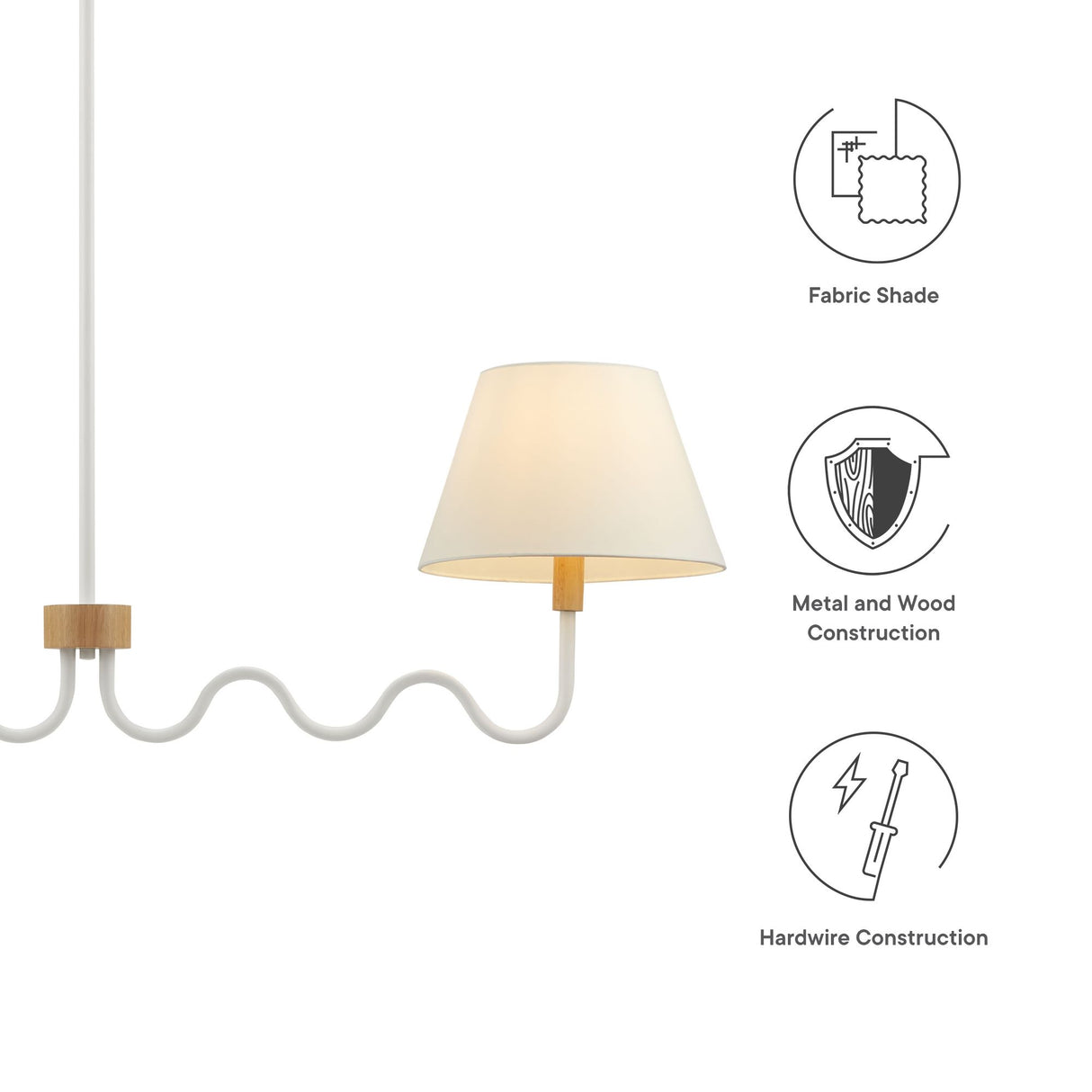 Sunlit Squiggle 2-Arm Pendant Light by Modway