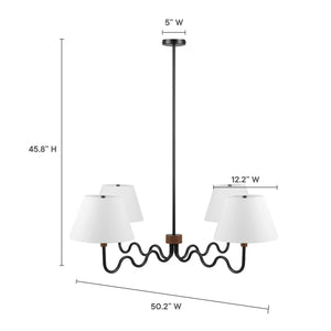 Sunlit Squiggle 4-Arm Pendant Light by Modway