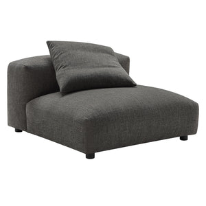 Solace Modular Upholstered Fabric Armless Chair and Ottoman Set