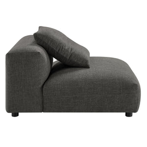 Solace Modular Upholstered Fabric Armless Chair and Ottoman Set