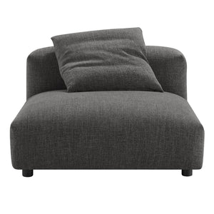 Solace Modular Upholstered Fabric Armless Chair and Ottoman Set