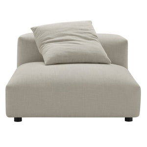Solace Modular Upholstered Fabric Armless Chair and Ottoman Set