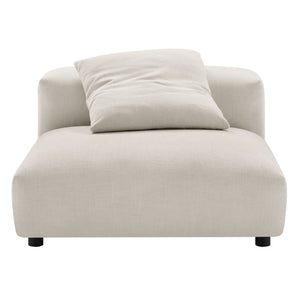 Solace Modular Upholstered Fabric Armless Chair and Ottoman Set