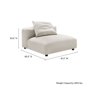 Solace Modular Upholstered Fabric Armless Chair by Modway
