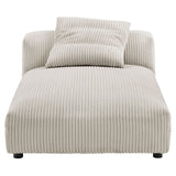 Solace Modular Corduroy Upholstered Armless Chaise Lounge