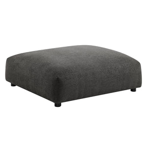 Solace Modular Upholstered Fabric Armless Chair and Ottoman Set