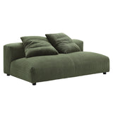 Solace Modular Corduroy Upholstered Armless Loveseat and Ottoman Set