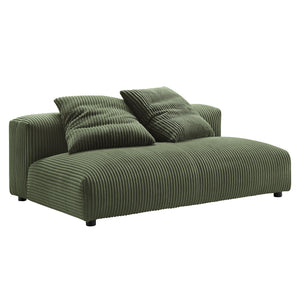 Solace Modular Corduroy Upholstered Armless Loveseat and Ottoman Set