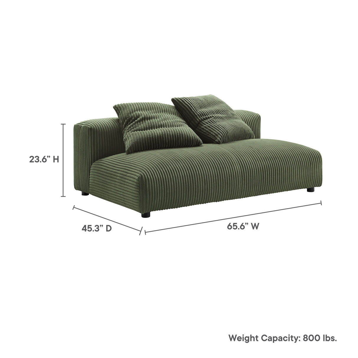 Solace Modular Corduroy Upholstered Armless Loveseat by Modway