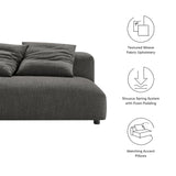 Solace Modular Upholstered Fabric Armless Loveseat by Modway