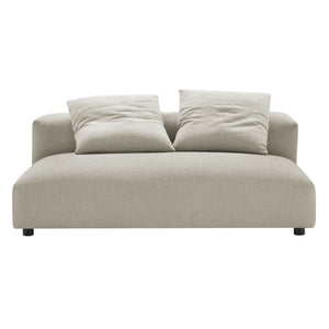 Solace Modular Upholstered Fabric Armless Loveseat and Ottoman Set