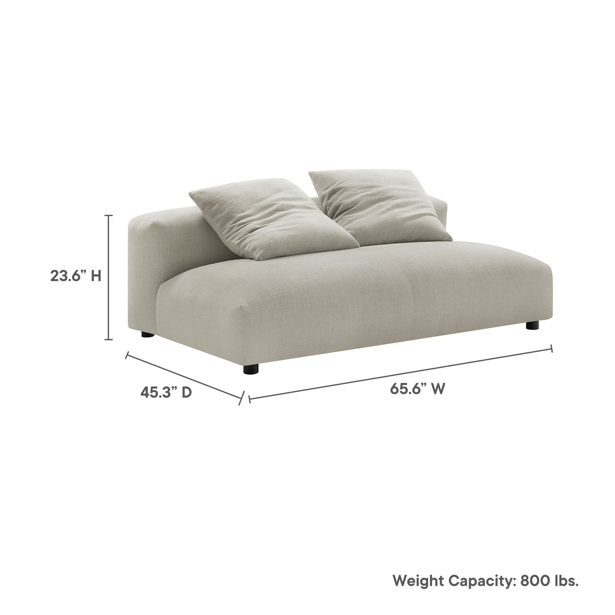 Solace Modular Upholstered Fabric Armless Loveseat by Modway