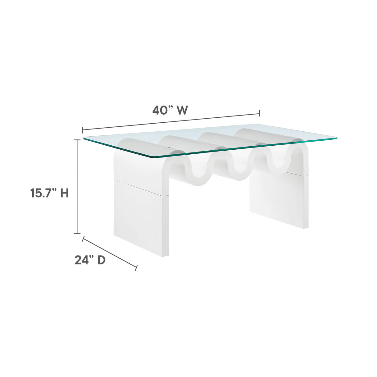 Ondine Glass Top Coffee Table by Modway