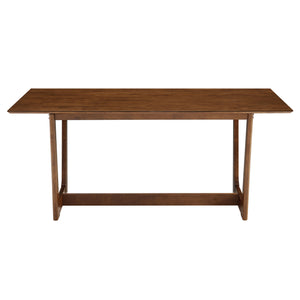 Solara 7-Piece Wood Dining Set with Vegan Leather Chairs