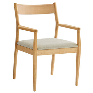 Solara Fabric Wood Dining Armchairs Set of 2