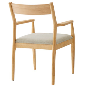 Solara Fabric Wood Dining Armchairs Set of 2