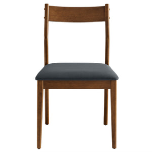 Solara Vegan Leather Wood Dining Side Chairs Set of 2 by Modway