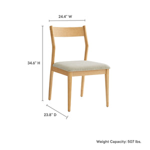 Solara 7-Piece Wood Dining Set with Fabric Upholstered Side Chairs