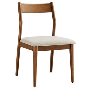 Solara 7-Piece Wood Dining Set with Fabric Upholstered Side Chairs
