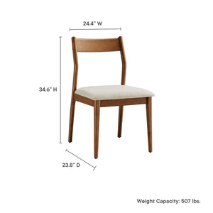 Solara 7-Piece Wood Dining Set with Fabric Upholstered Side Chairs