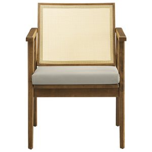 Thera Vegan Leather and Cane Accent Armchairs Set of 2