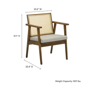 Thera Vegan Leather and Cane Accent Armchairs Set of 2