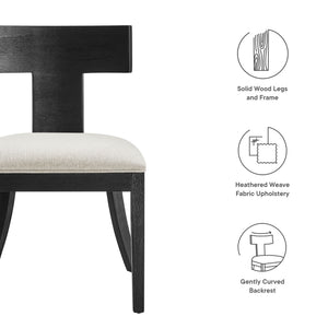 Peregrine Wood and Fabric Upholstered Dining Chairs Set of 2 by Modway