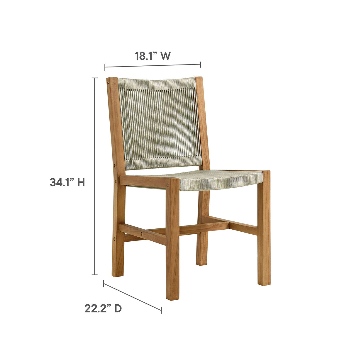 Vienna 7-Piece Outdoor Patio Teak and Rope Dining Set by Modway