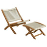 Vienna 2-Piece Outdoor Patio Teak and Rope Folding Lounge Chair and Ottoman Set by Modway