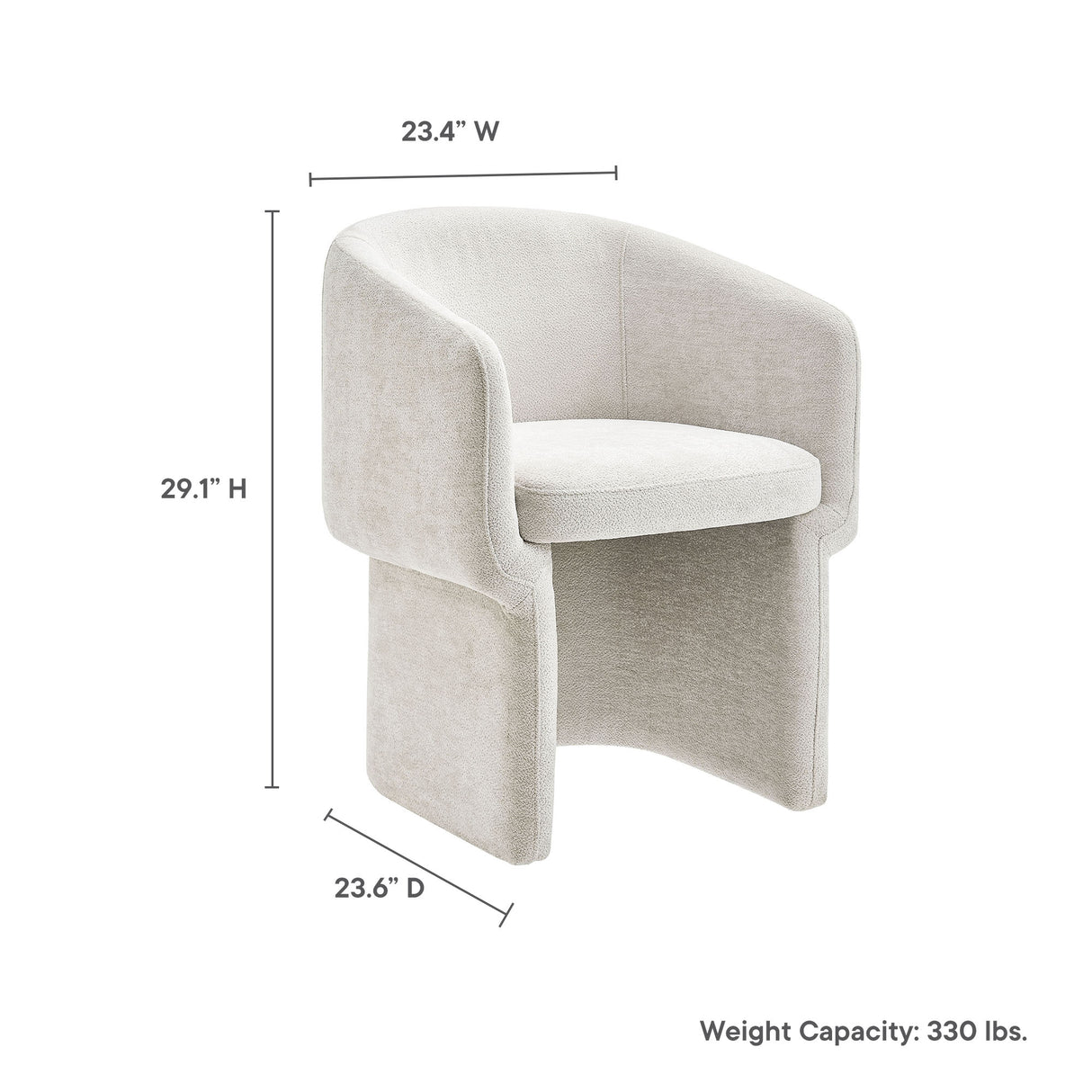 Verity Barrel Back Chenille Dining Armchair by Modway