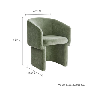 Verity Barrel Back Chenille Dining Armchair by Modway