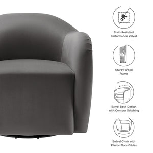 Compose Performance Velvet Swivel Armchair