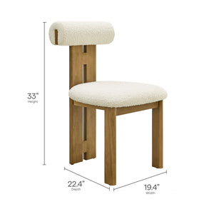 Torian Boucle Fabric Dining Chair Set of 2 by Modway