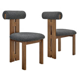 Torian Boucle Fabric Dining Chair Set of 2 by Modway