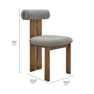 Torian Boucle Fabric Dining Chair Set of 2 by Modway