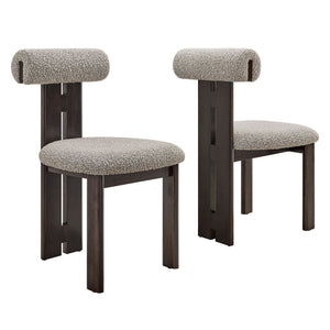 Torian Boucle Fabric Dining Chair Set of 2 by Modway