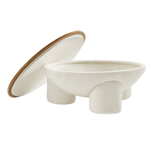 Tridome Round Boucle Upholstered Storage Coffee Table by Modway