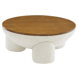 Tridome Round Boucle Upholstered Storage Coffee Table by Modway