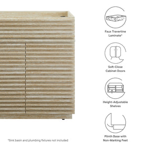 Render 30" Faux Travertine Bathroom Vanity Cabinet by Modway